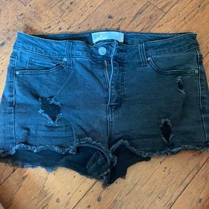 RSQ black/grey distressed jean short